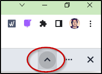 Up arrow to hide toolbar